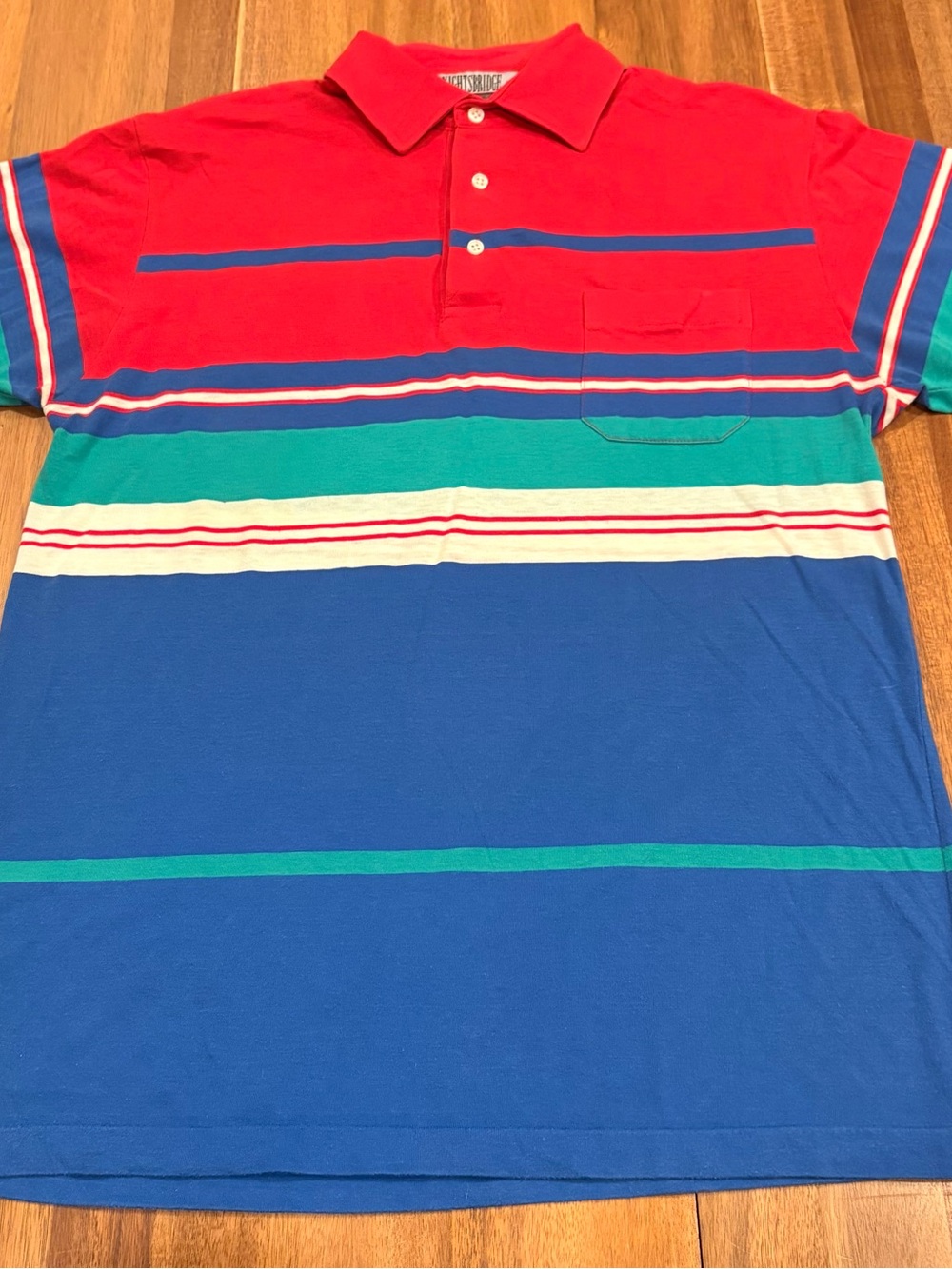Vintage Knightsbridge Striped Polo Shirt Medium 80s Grandpacore